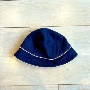 Janie & Jack navy blue with white stripe bucket hat